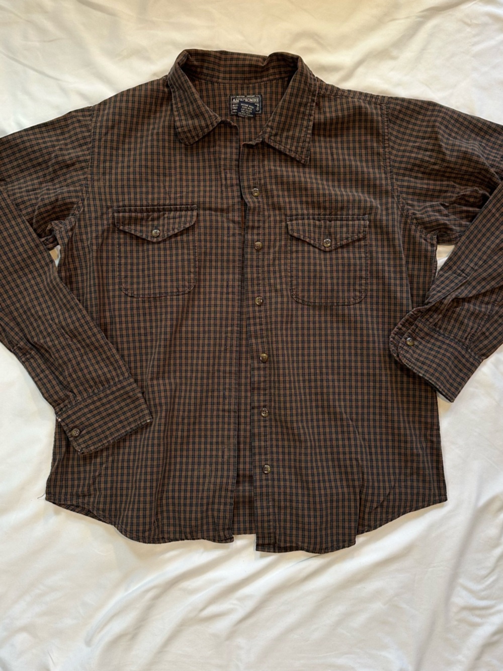 Vintage Brown Abercrombie Button Up Shirt M